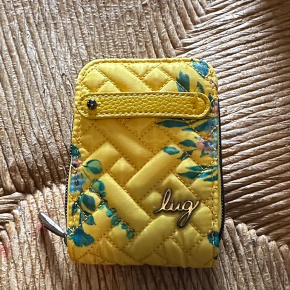 Lug flurry Vibrant Yellow Quilted Wallet with Floral Accents - Picture 3 of 9
